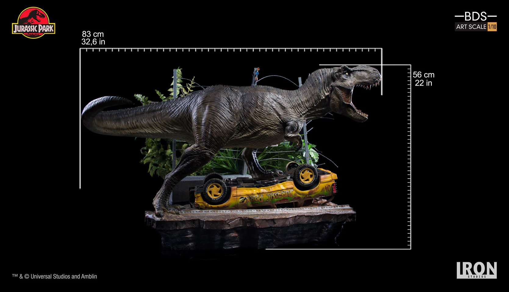 Statue T-Rex Attack (Set A) - Jurassic Park - Art Scale 1/10 - Iron Studios - Image 6